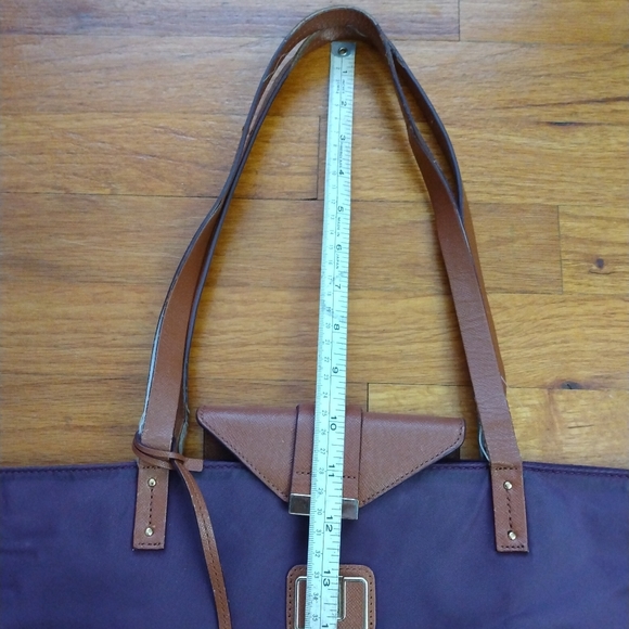 Tory Burch Large Purple Nylon Zip Top Travel Tote Bag Purse - Picture 10 of 16